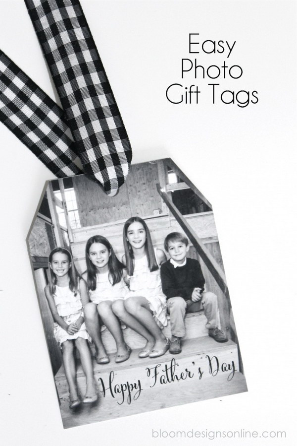 Simple Photo Gift Tags. Just take a few minutes to make this simple photo gift tag for any occasion and truly customize your gift. 