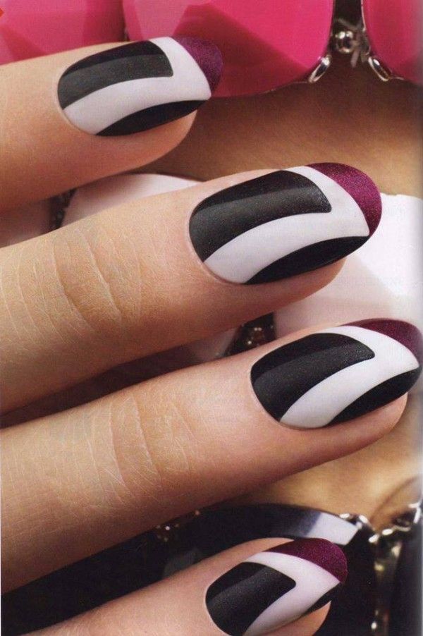 Cool Black and white Nails 