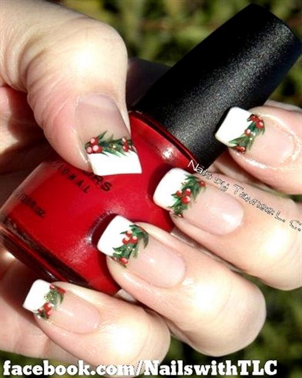 Mistletoe Christmas Nail Art 