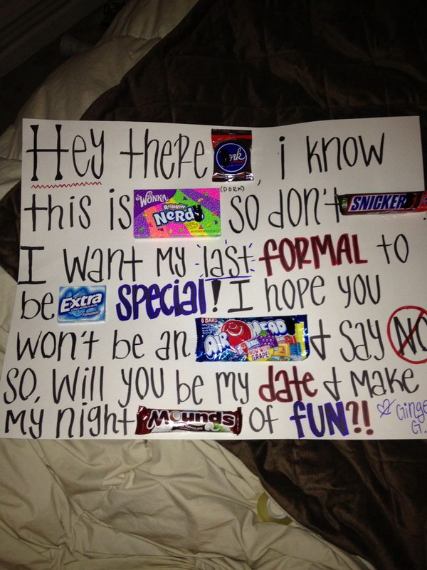 Candy Poster To Ask Someone To Winter Formal. 