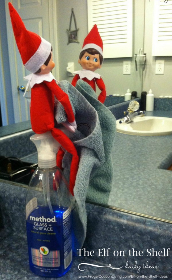 Elf Cleans The Bathroom. 