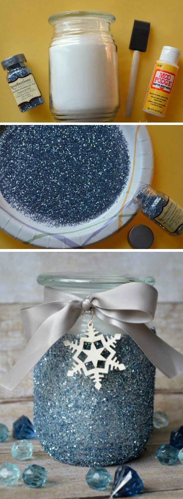 DIY Glitter Candle with a Winter Spin 