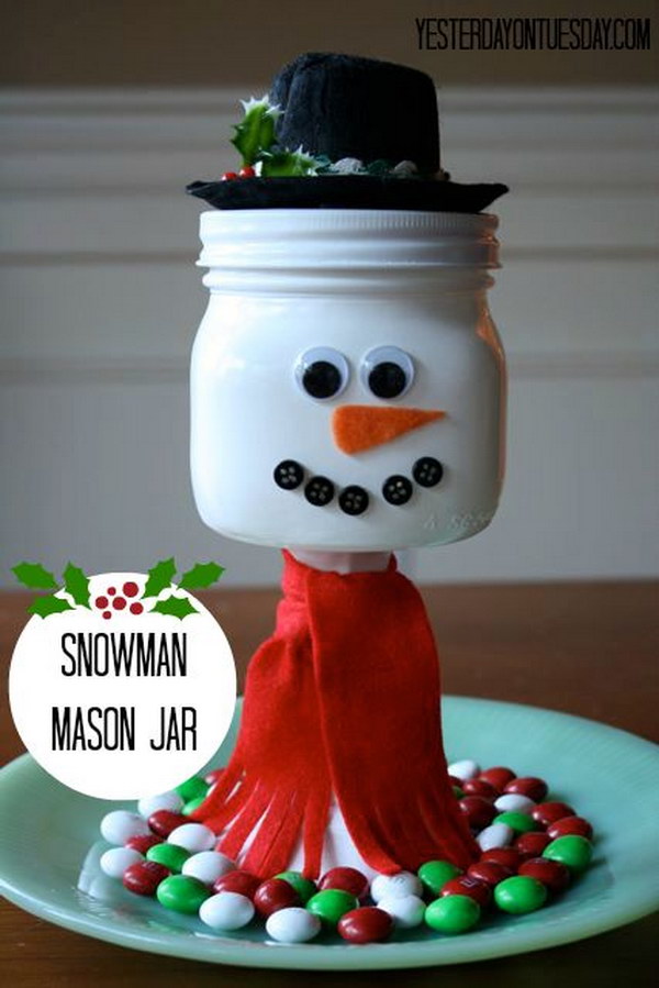 DIY Snowman Mason Jar 