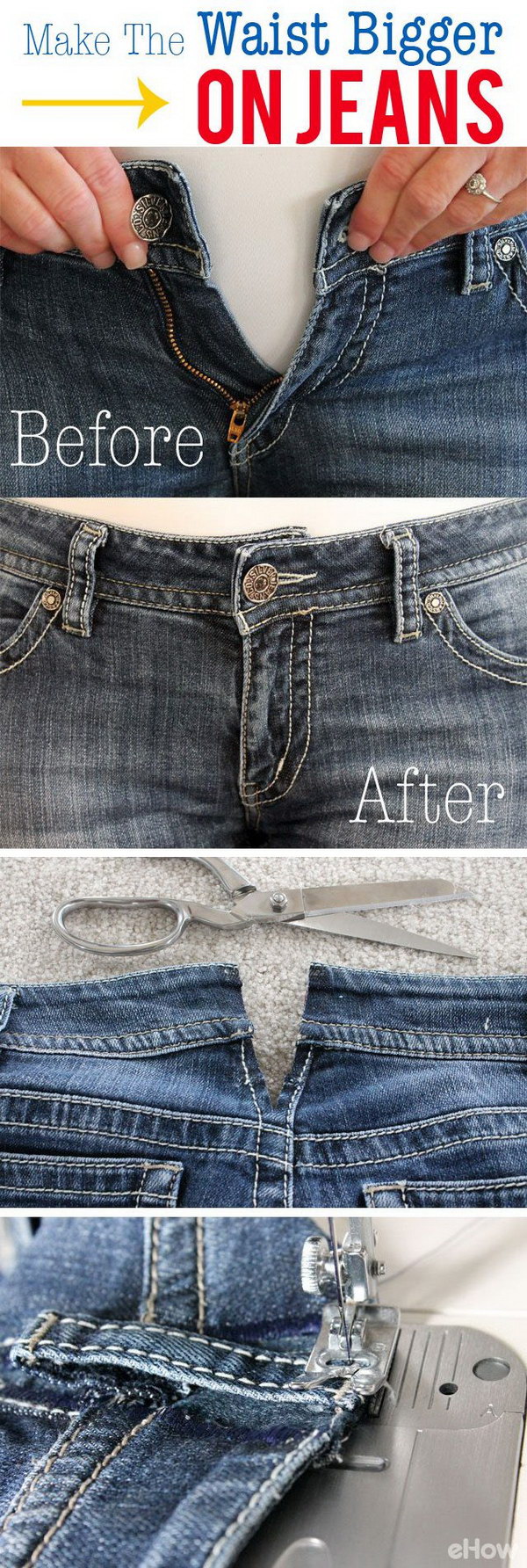 How to Make the Waist Bigger on Jeans. 