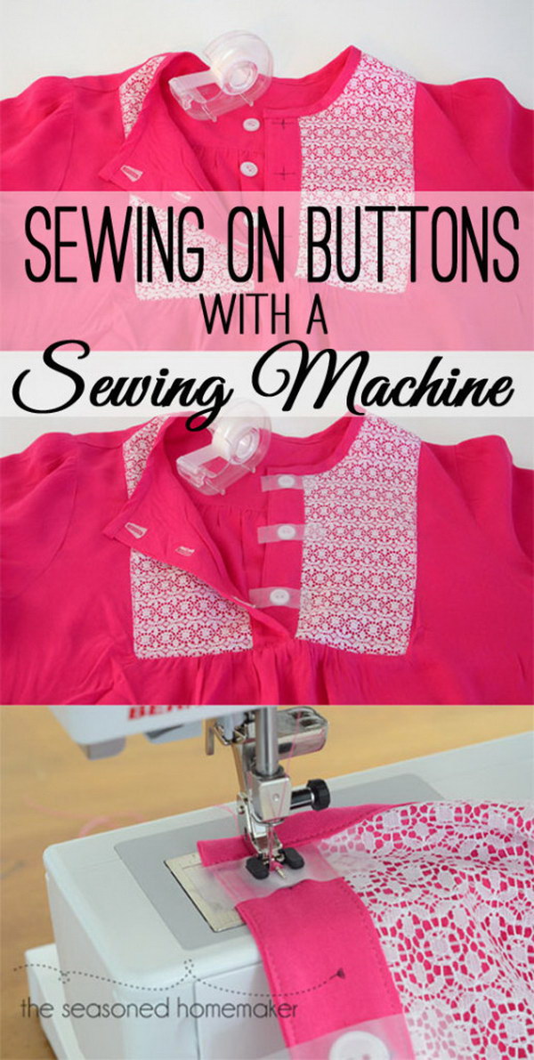 How to Sew on Buttons with a Sewing Machine. 