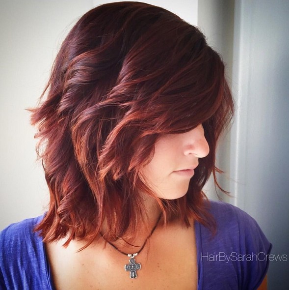 Medium Layered Hairstyle for Ombre Hair. 