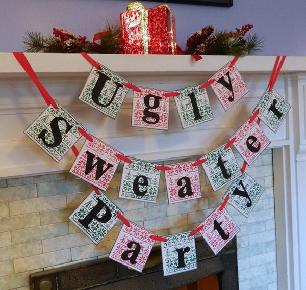 Ugly Sweater Party Banner. 