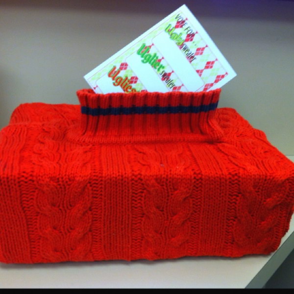 Voting Box for an Ugly Sweater Party. 