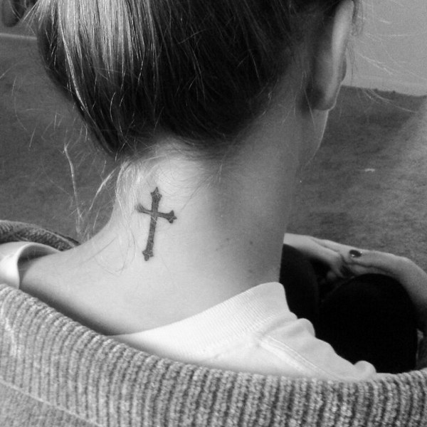 Simple Beautiful Cross Tattoo 