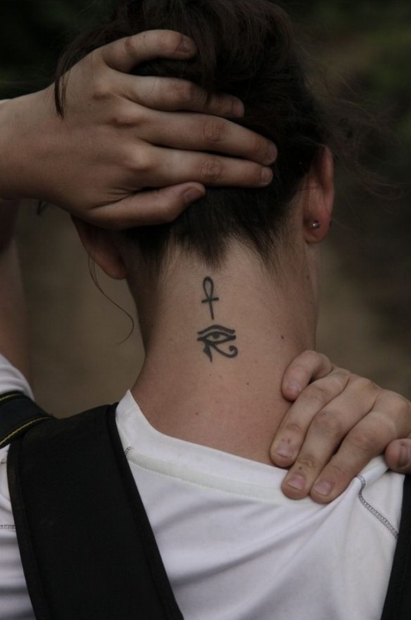 The Eye of Horus and the Ankh, Cross of Life Meaningful Tattoo 