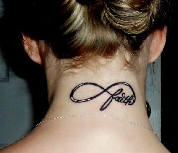 Faith Infinity Back Neck Tattoo 