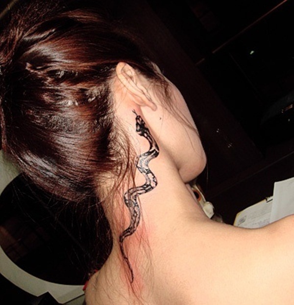 Cool Black Rattlesnake Tattoo 