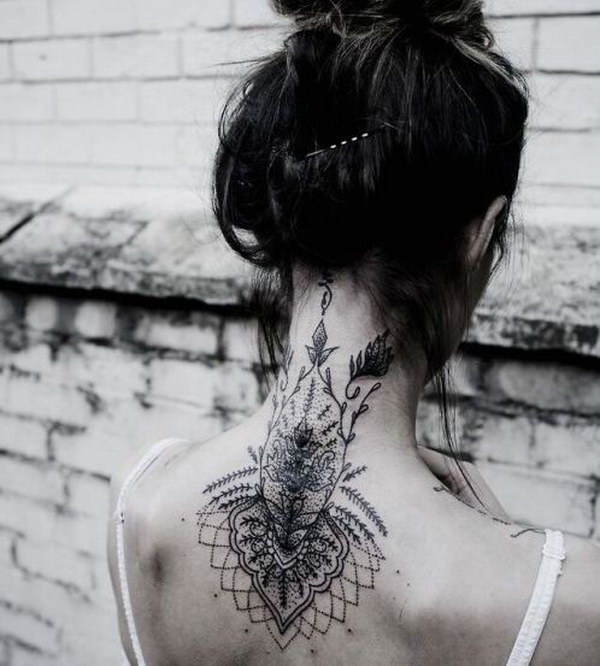 Mandala Tattoo Back Of Neck 