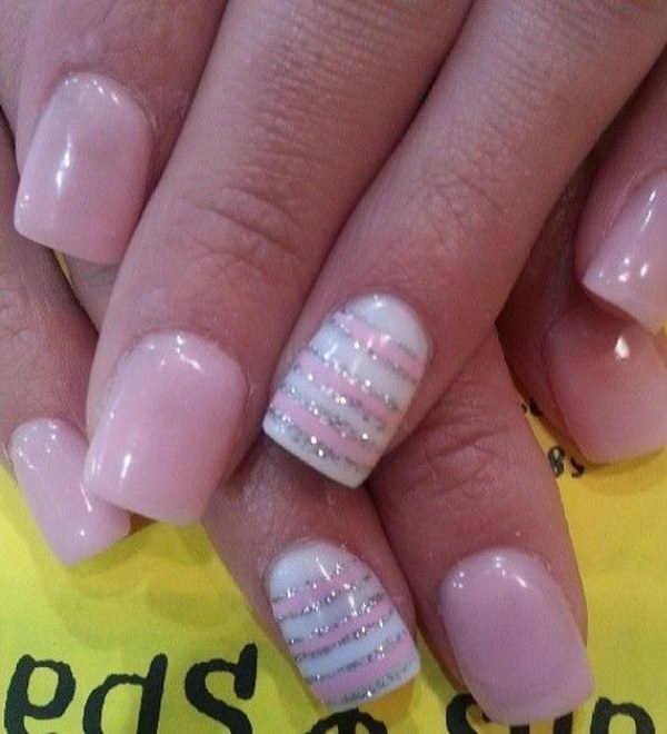 50 Lovely Pink And White Nail Art Designs Styletic