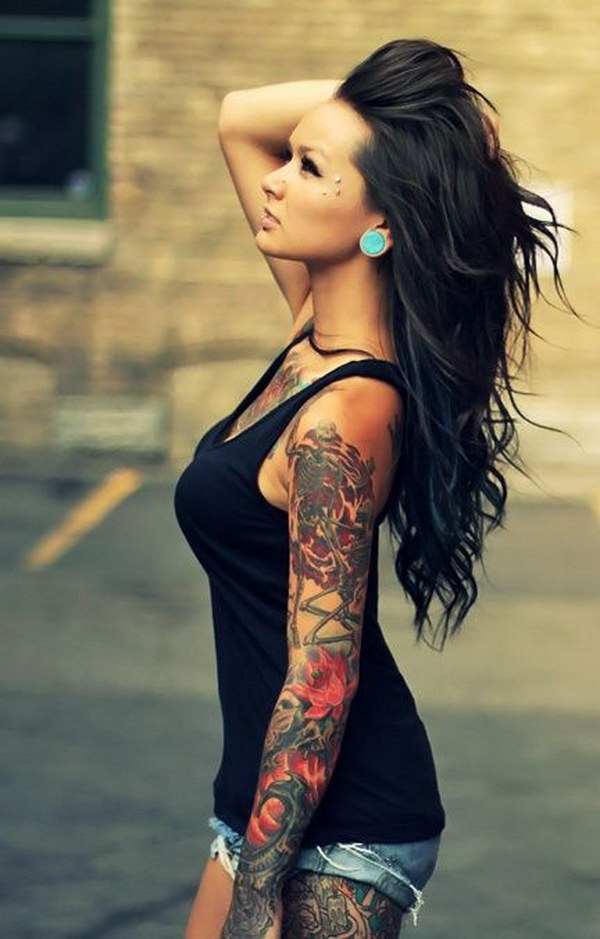 Full Sleeve Tattoo Design for Women. 