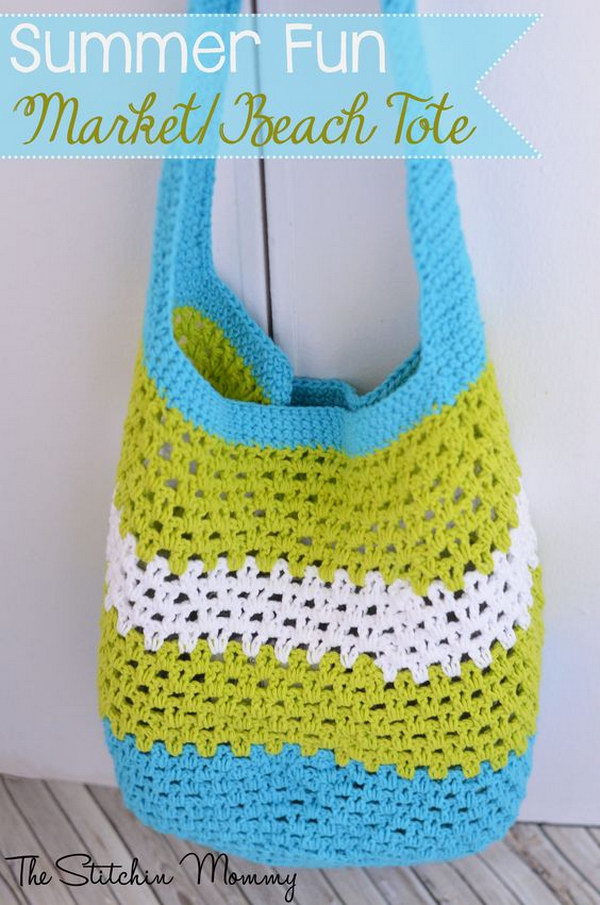 Crochet Market or Beach Tote for Summer. 