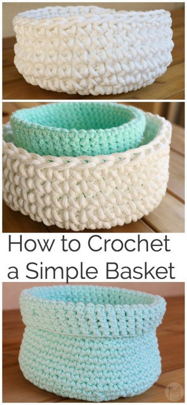 Easy Crochet Basket Tutorial 