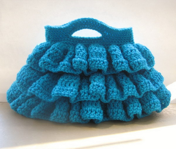 Easy Crochet Ruffled Bag 