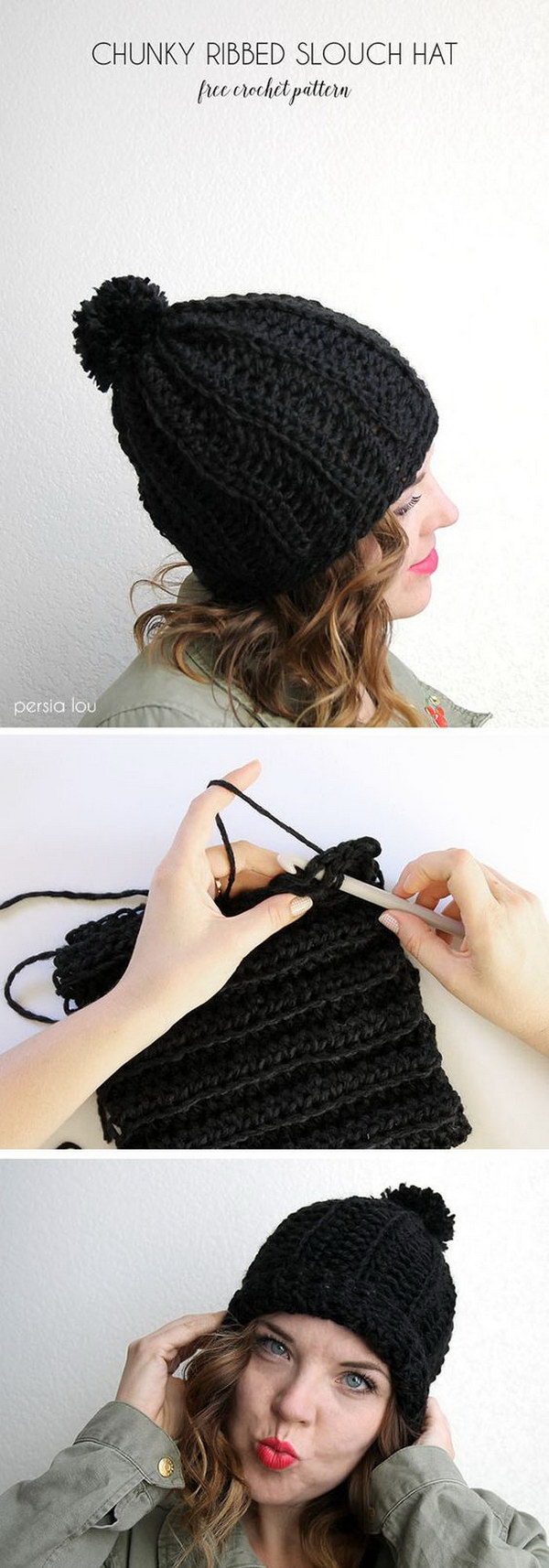 Chunky Ribbed Slouch Hat. 