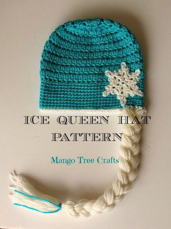 Elsa Inspired Crochet Hat Free Pattern. 
