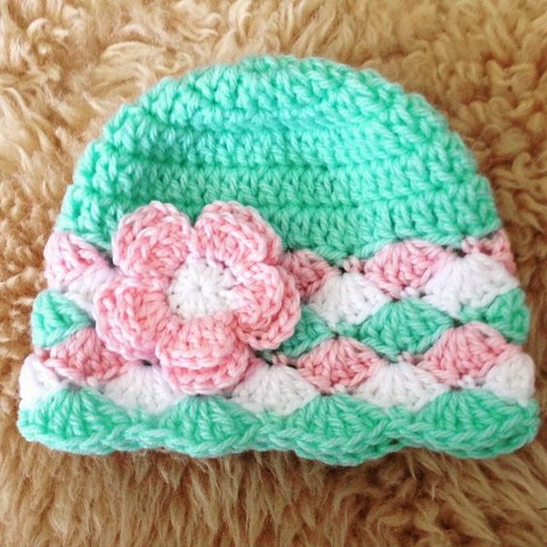 Crochet Baby Beanie. 