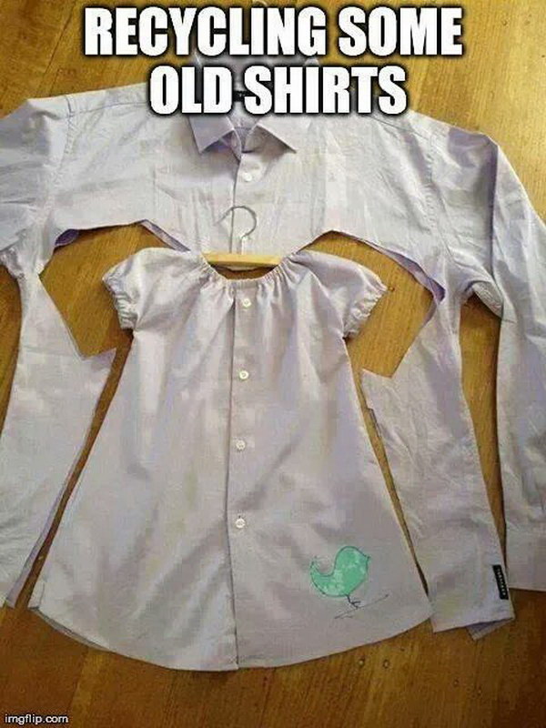 Repurpose Old Shirts to Make New Ones. 