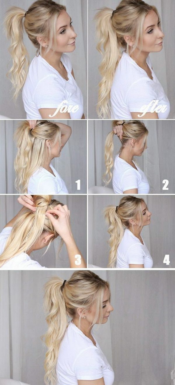 Faux Long Ponytail Trick for Girl Who Has Thin Hair 