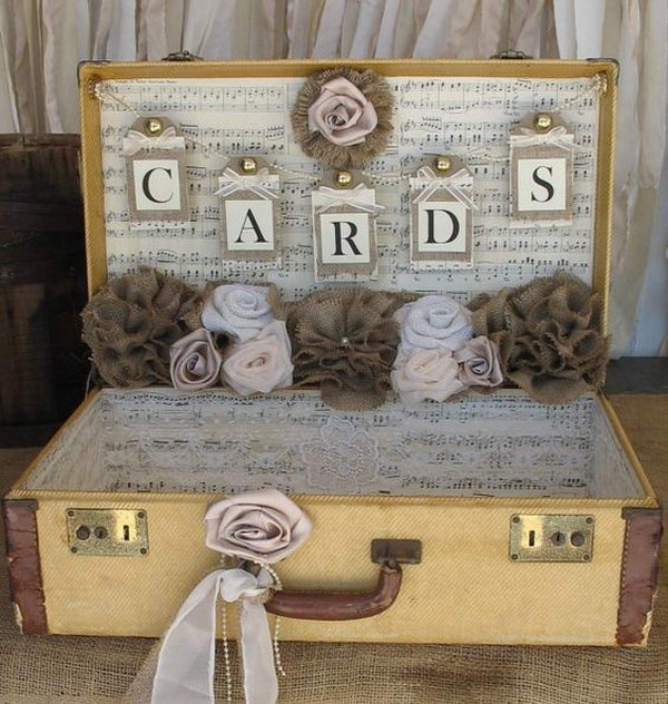Vintage Suitcase Wedding Card Holder 