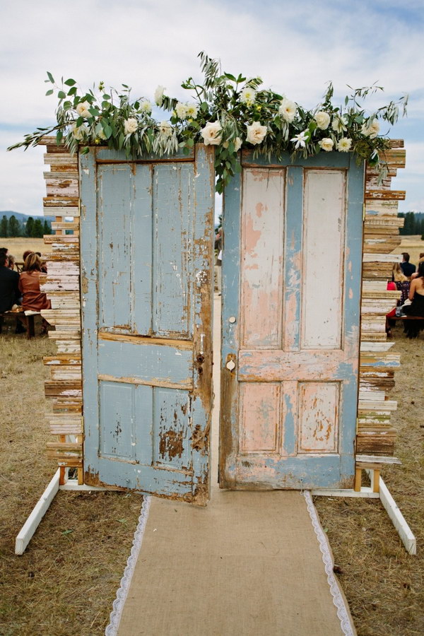 Rustic Doors Entrance to Ceremony 