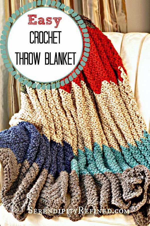 Rainbow Blanket Crochet Pattern. 