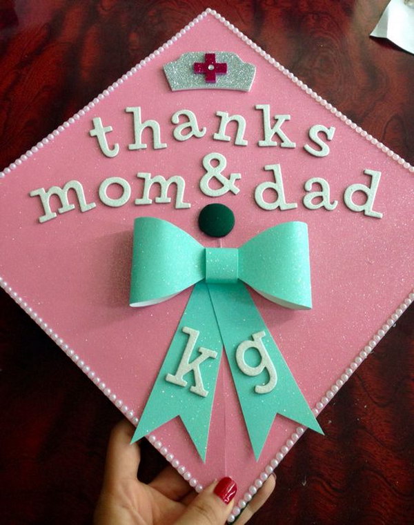 Thanks Mom & Dad Nursing Grad Cap. 
