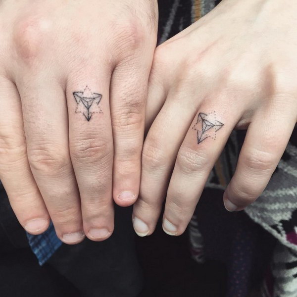 Geometric Diamond Tattoos. 
