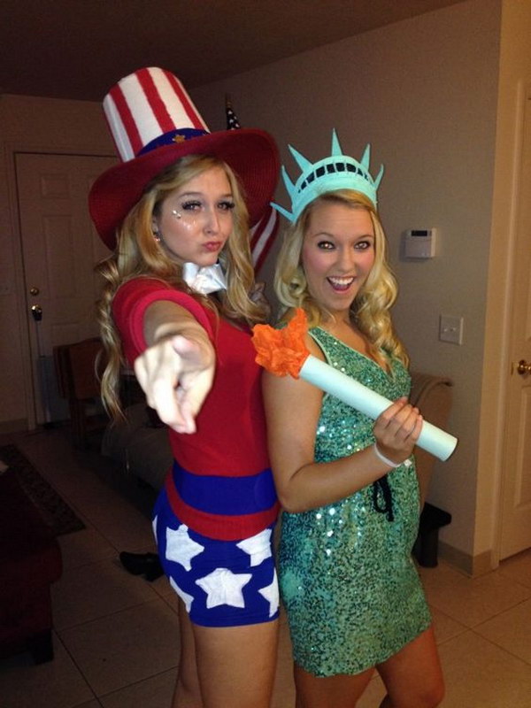 Lady Liberty And Uncle Sam. 