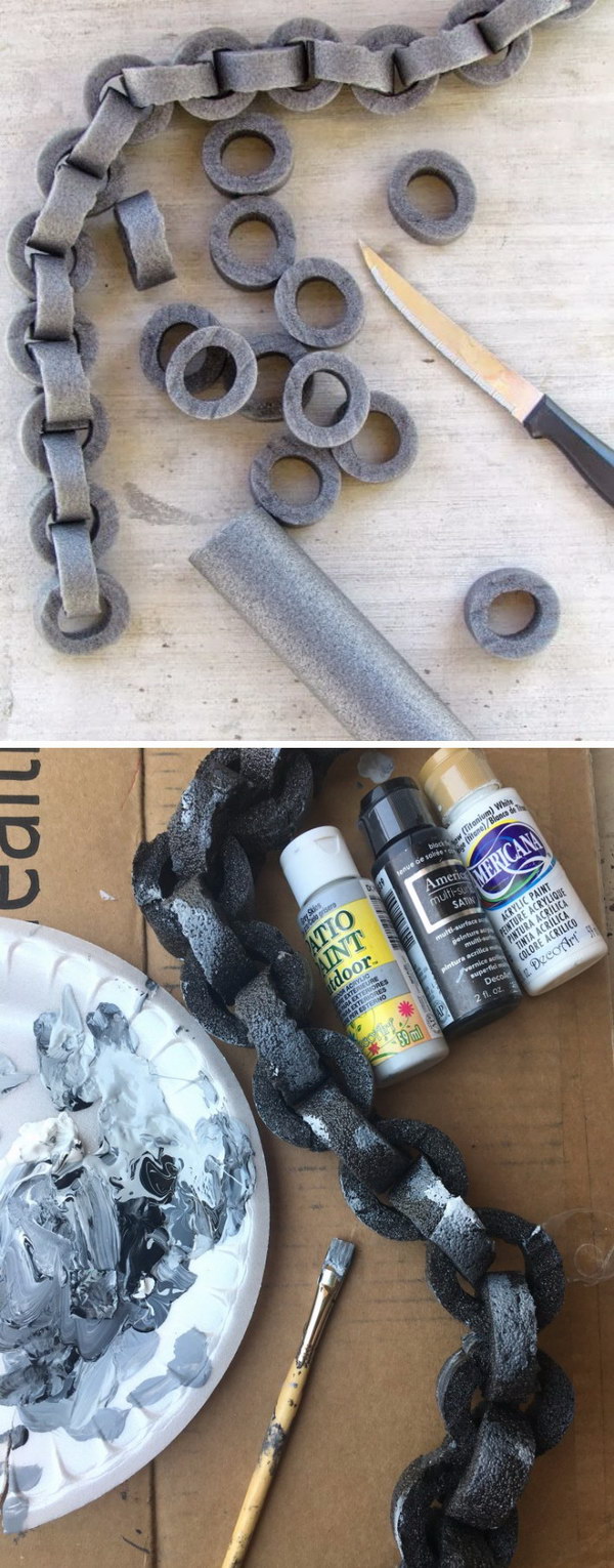 DIY Halloween Chain from Pipe Insulation. 