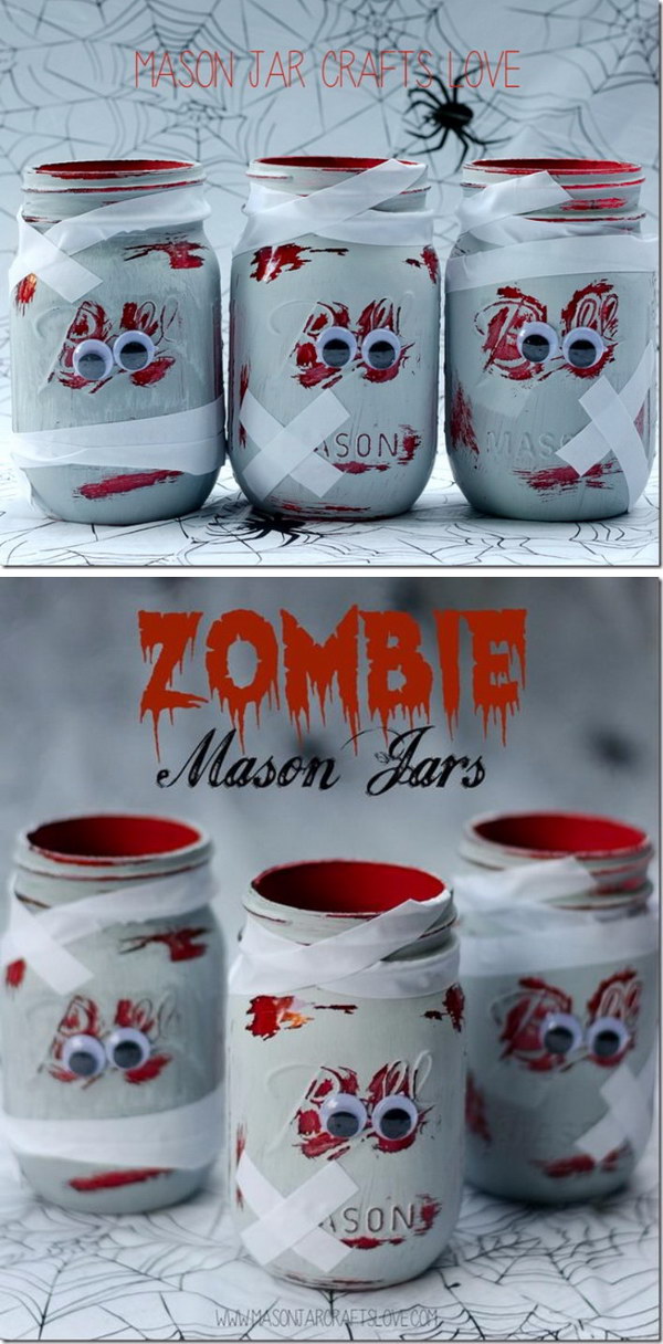 DIY Zombie Mason Jars. 