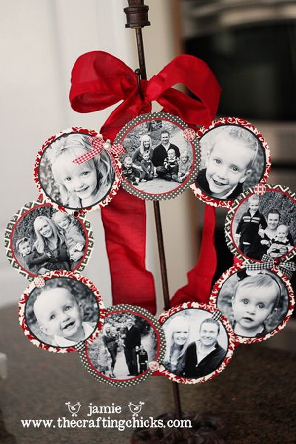 DIY Family Photo Wreath 