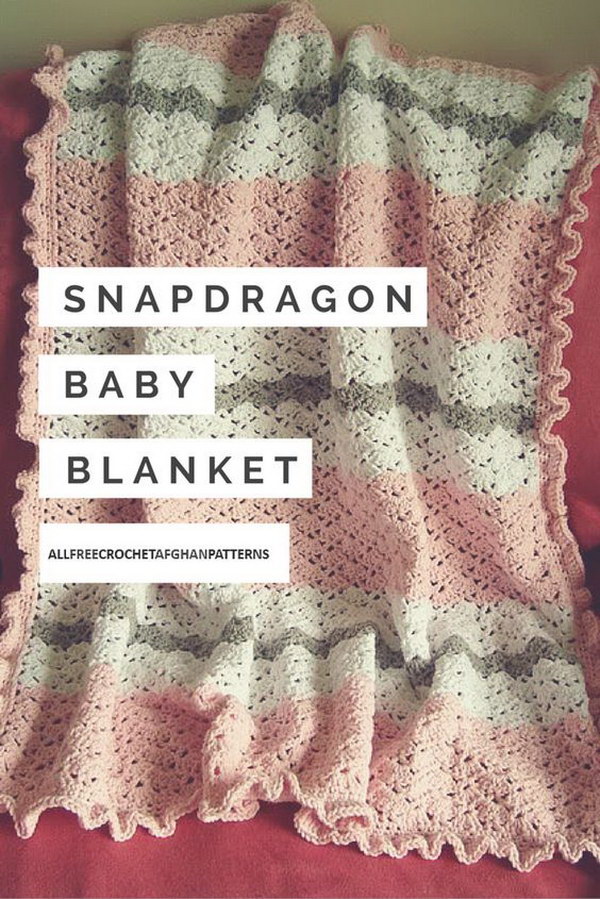 Snapdragon Crocheted Baby Blanket. 