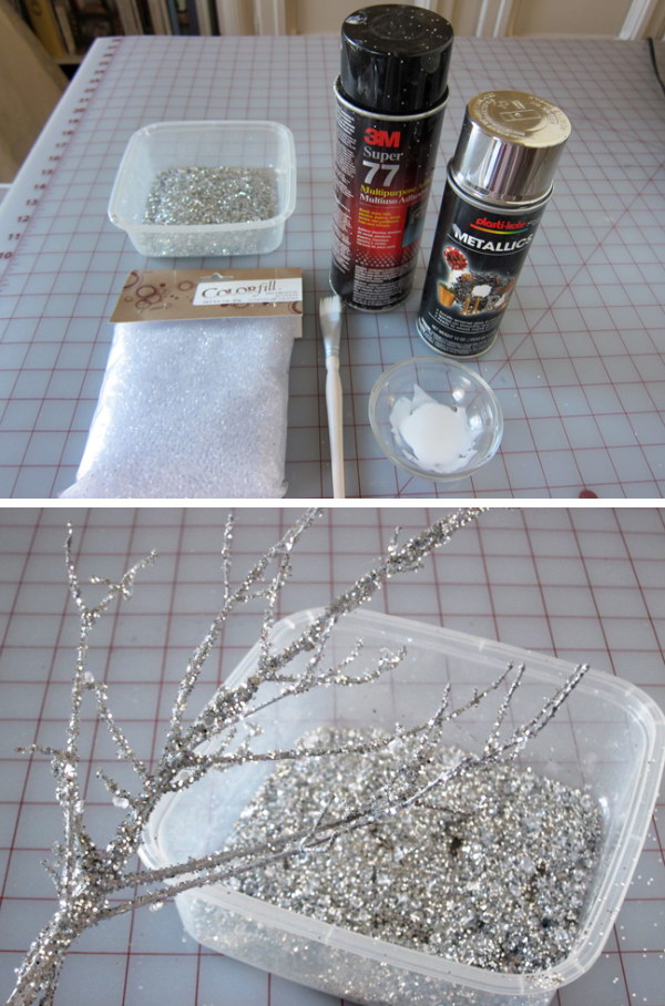 Sparkly Branches for Decoration. 