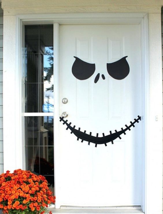 Decorate Your Door with Jack Skellington's Face. 