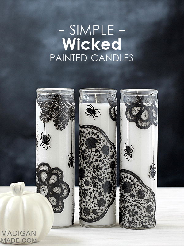 Simply Wicked DIY Painted Candles. 