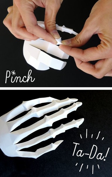 Paper Skeleton Hands. 