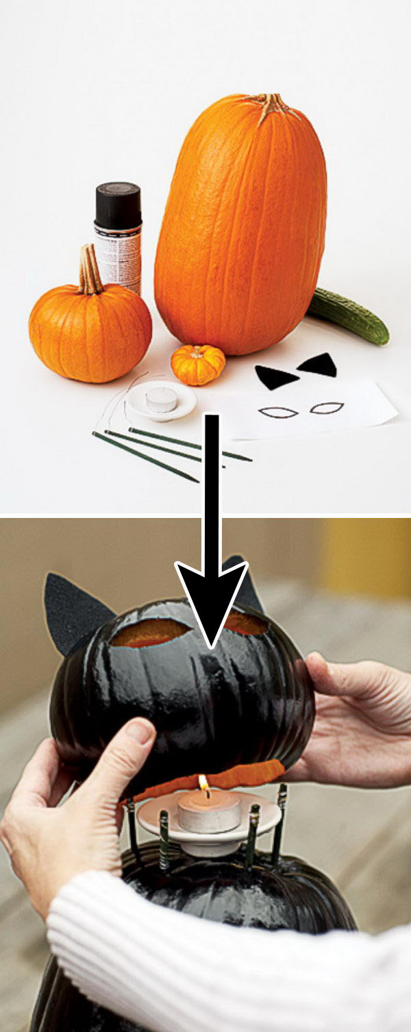 DIY Black Cat O’Lanterns. 
