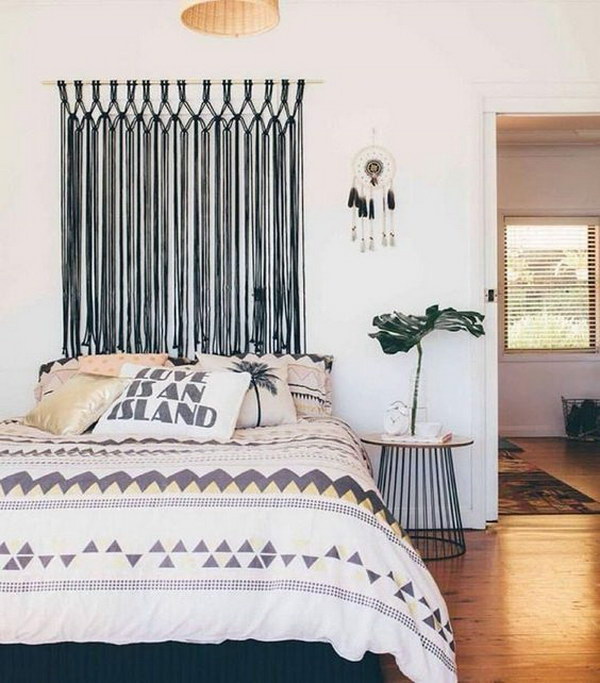 A Macrame Wall Hanging Makes for The Perfect Headboard Alternative. 