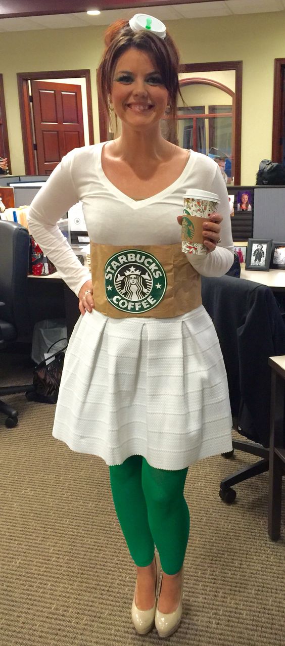 DIY Starbucks Halloween costume. 