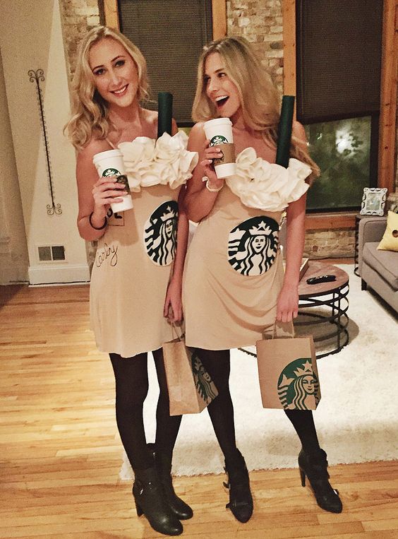 DIY Starbucks Halloween costume. 