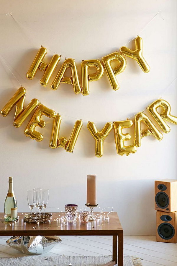 New Year Number Gold Balloon Kit 