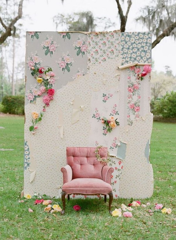 Shabby Chic Wall Paper Backdrop 