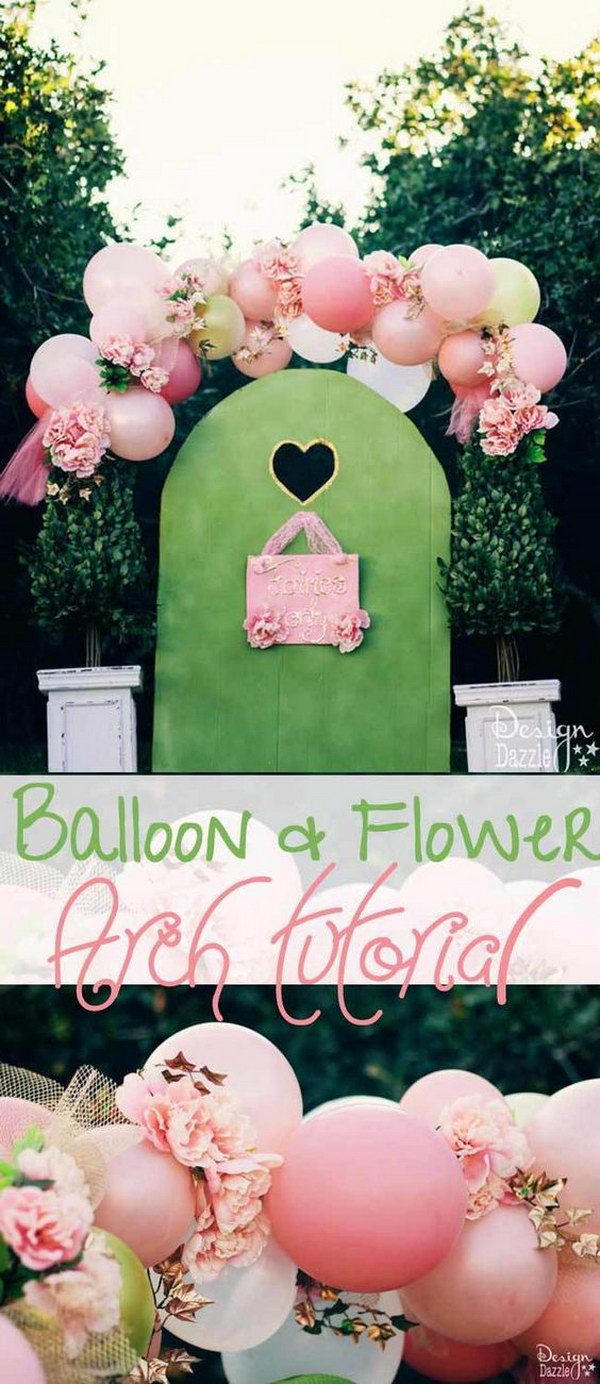 DIY Beautiful Balloons And Flowers Photo Booth Backdrop 