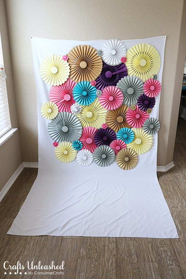 DIY Paper Rosette Photo Booth Backdrop 