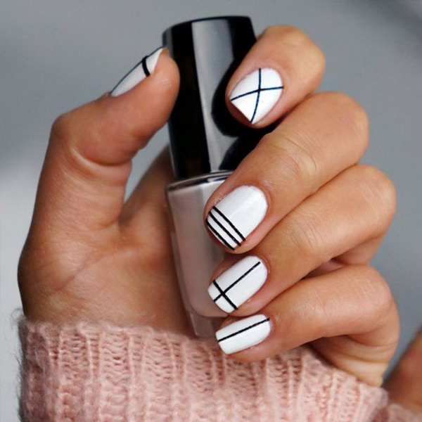 Strips of Tape Nails. 